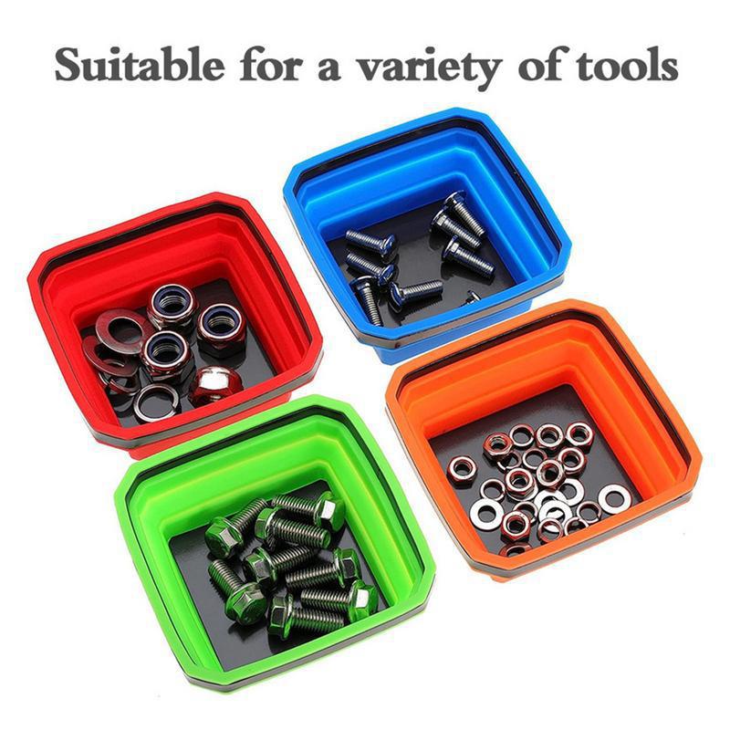 Magnetic Parts Tray - Color Square Silicone Foldable Magnetic Parts