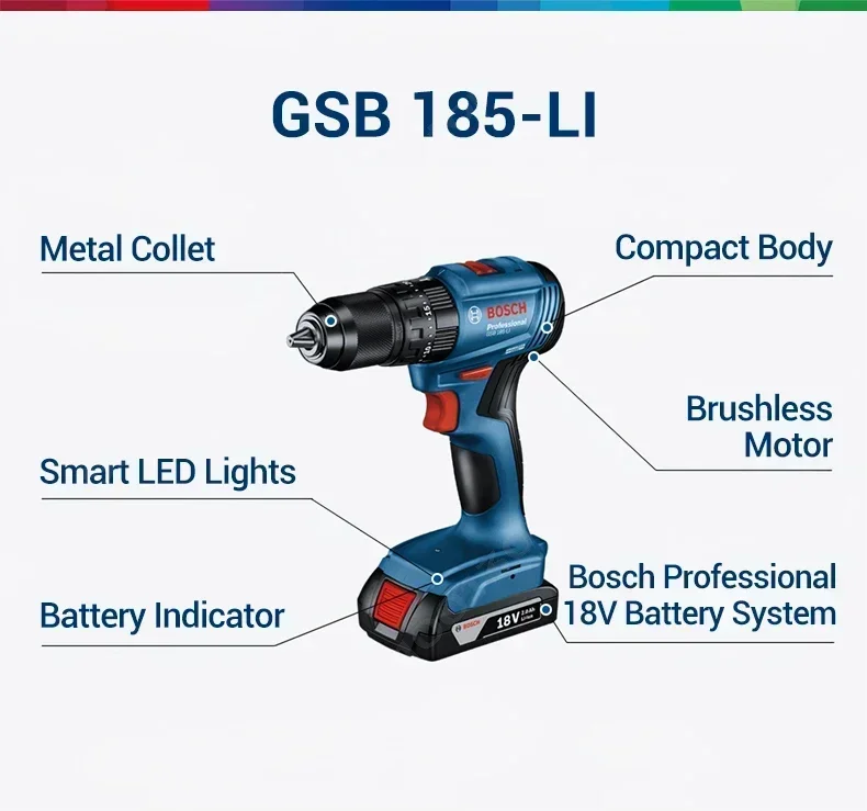 Bosch GSB 185-LI 18V Cordless  - Bosch Drill Gsb 18V ulasan dan harga