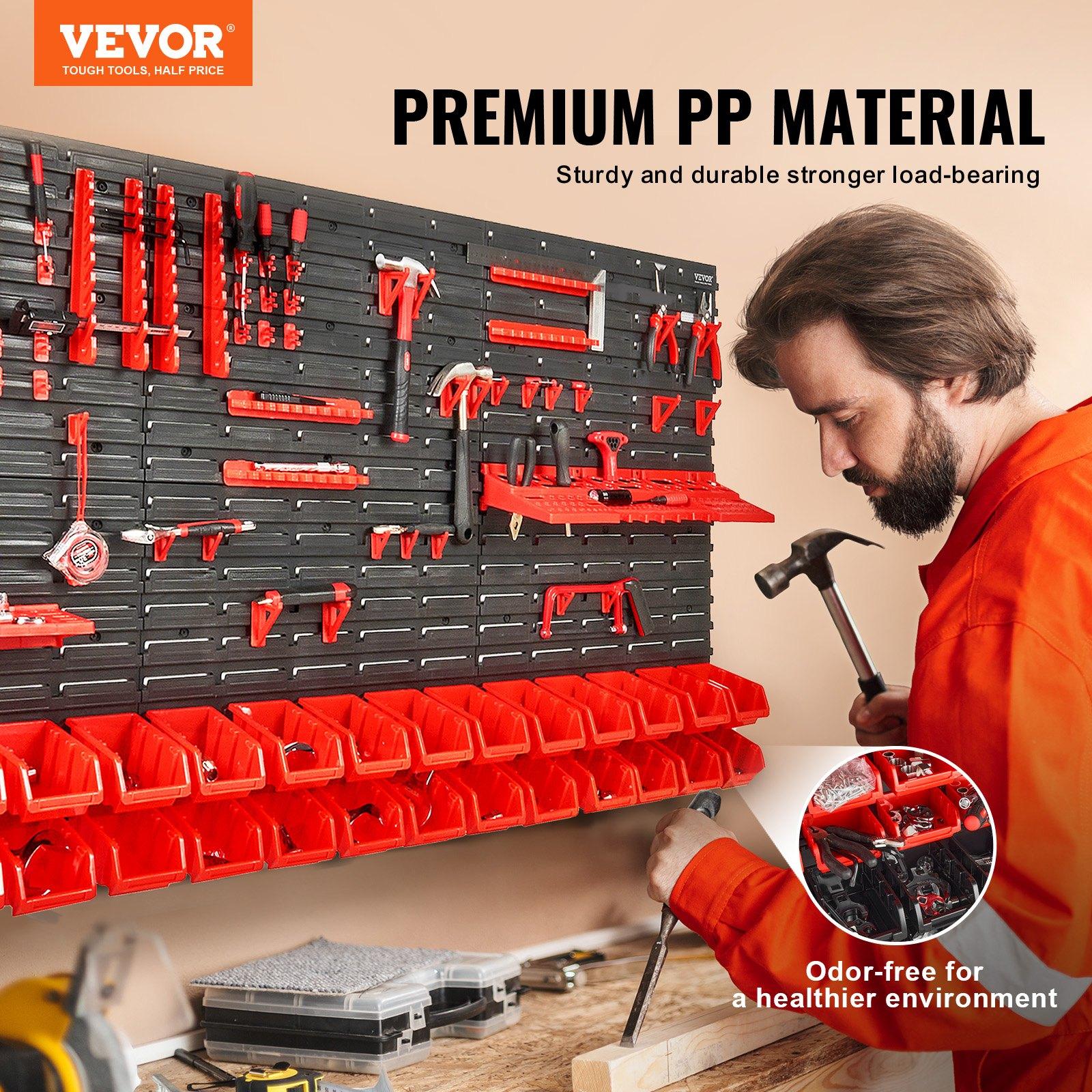 Wall Mounted 30-Bin Plastic Pa - Workshop Tools Rack ulasan dan harga