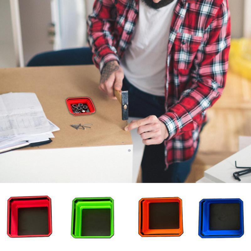 Color Square Silicone Foldable - Magnetic Parts Tray ulasan dan harga